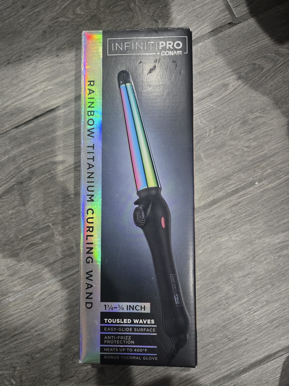InfinitiPRO by Conair Rainbow Titanium Curling Wand - Rainbow/Black